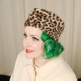 1950s Faux Leopard Pillbox Hat