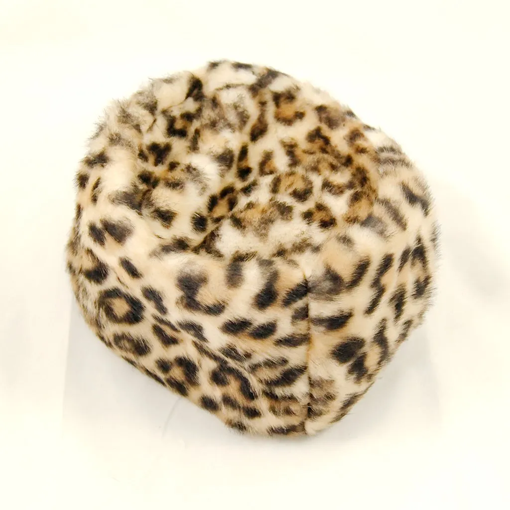 1950s Faux Leopard Pillbox Hat