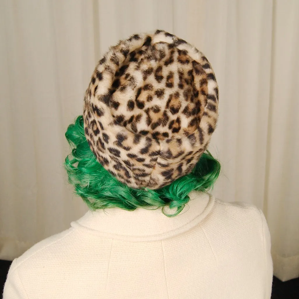 1950s Faux Leopard Pillbox Hat