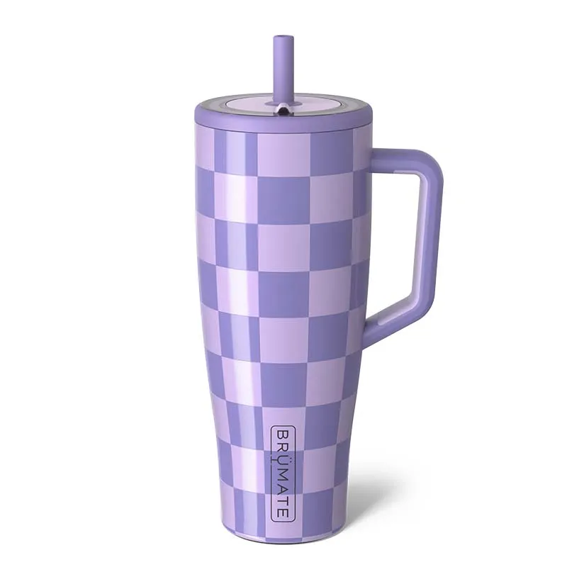 40oz Era Handled Tumbler in Lavender Checker