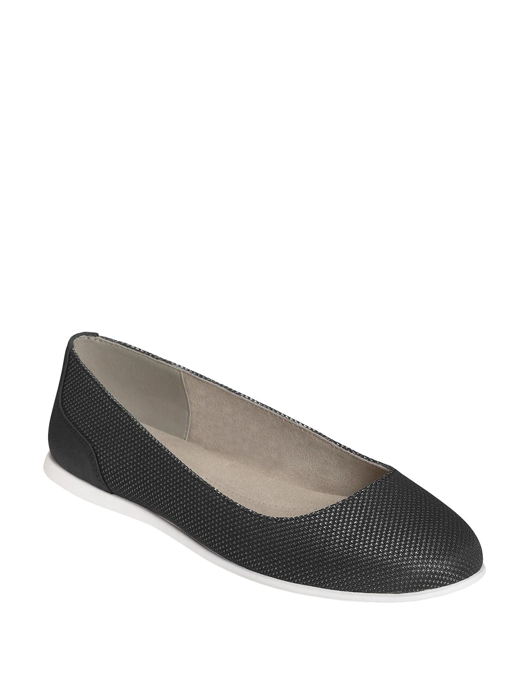 Aerosoles Black Fabric Comfortable Slip On Everyday Ballet Flats