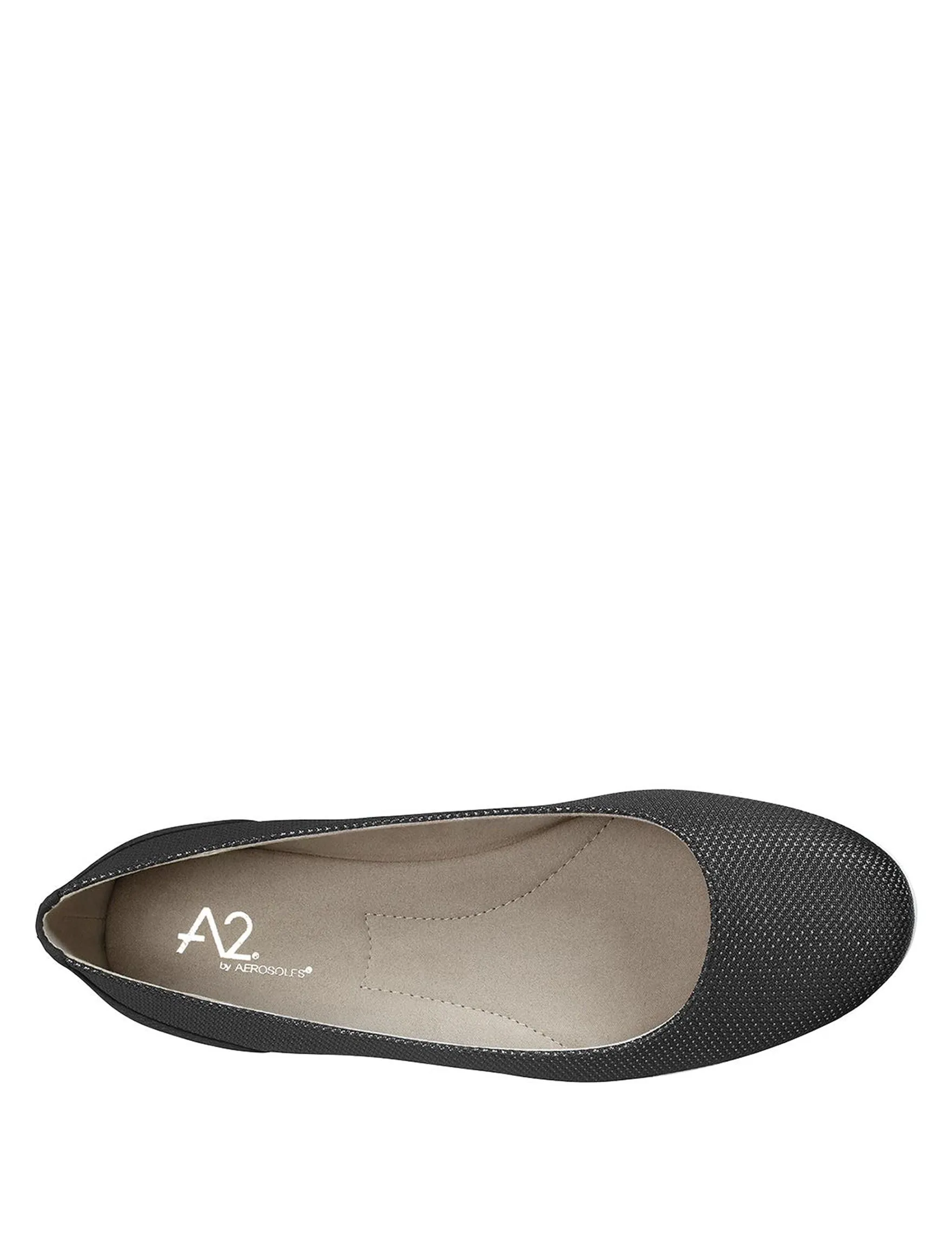 Aerosoles Black Fabric Comfortable Slip On Everyday Ballet Flats