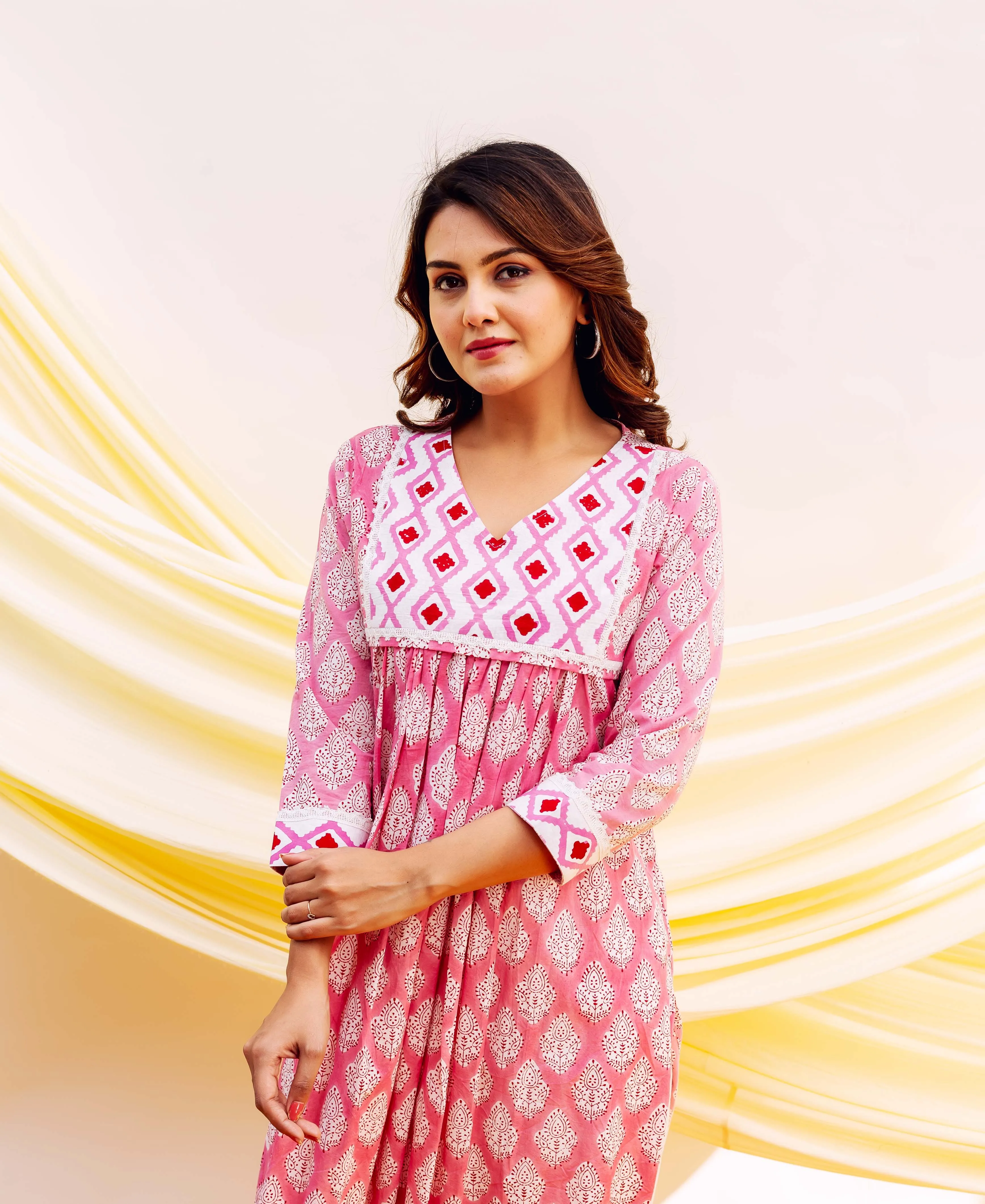 Anandi Nursing Block Printed Cotton Kurta ( 1 Pc.)