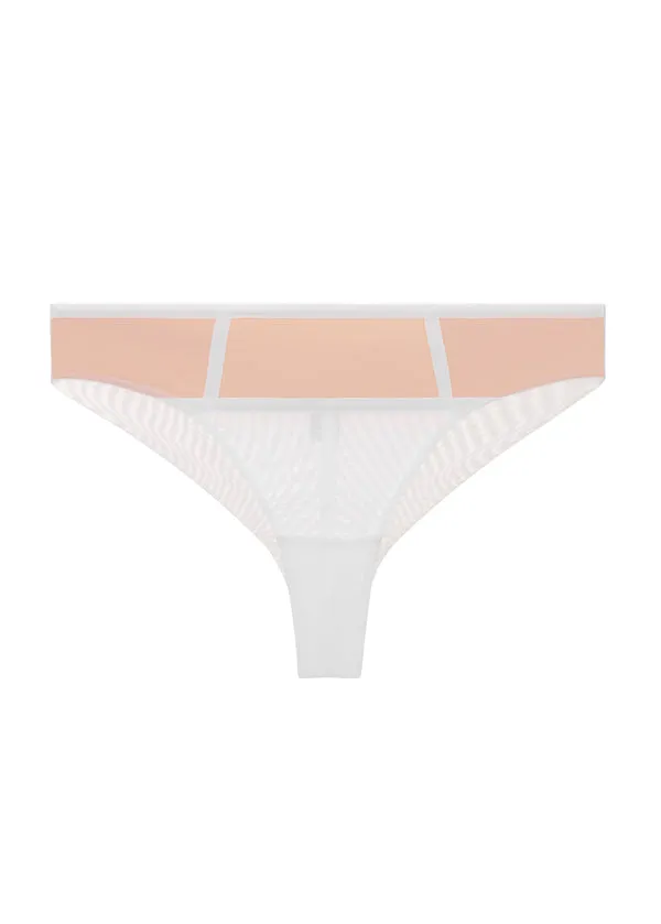 ANN White High-Waisted Mesh Hipster Panties