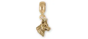 Belgian Malinois Jewelry 14k Yellow Gold Handmade Belgian Malinois Charm Slide This Charm Will Fit A Pandora® Slide Bracelet BMA1H-PNSG