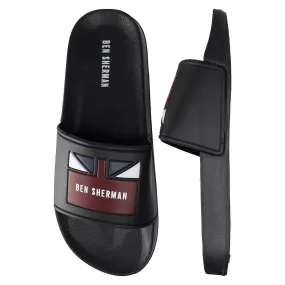 Ben Sherman Union Mens Black Sliders