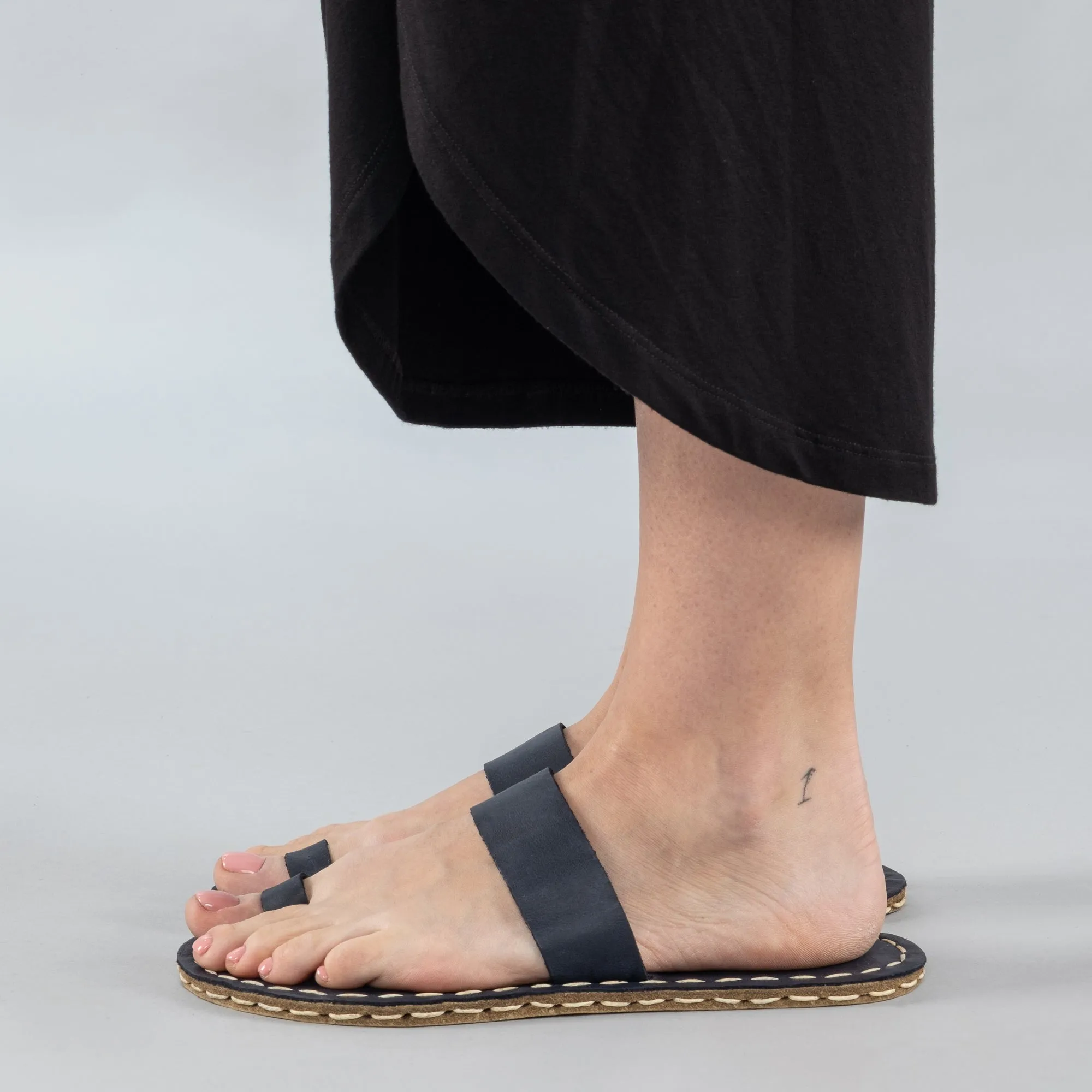 Blue Barefoot Thong Sandals