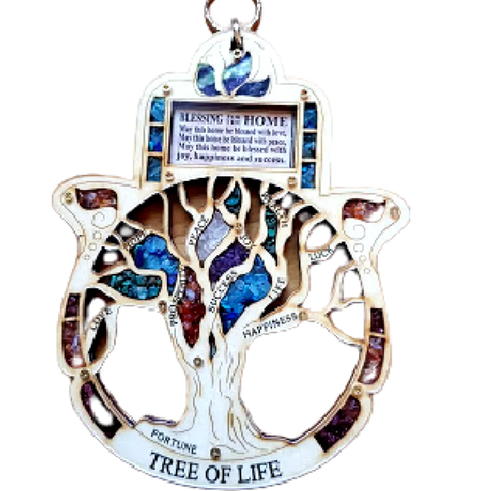 Bluenoemi Hamsa Jewish Gifts Fatima Hand Tree of Life Home Blessing Israeli Gifts