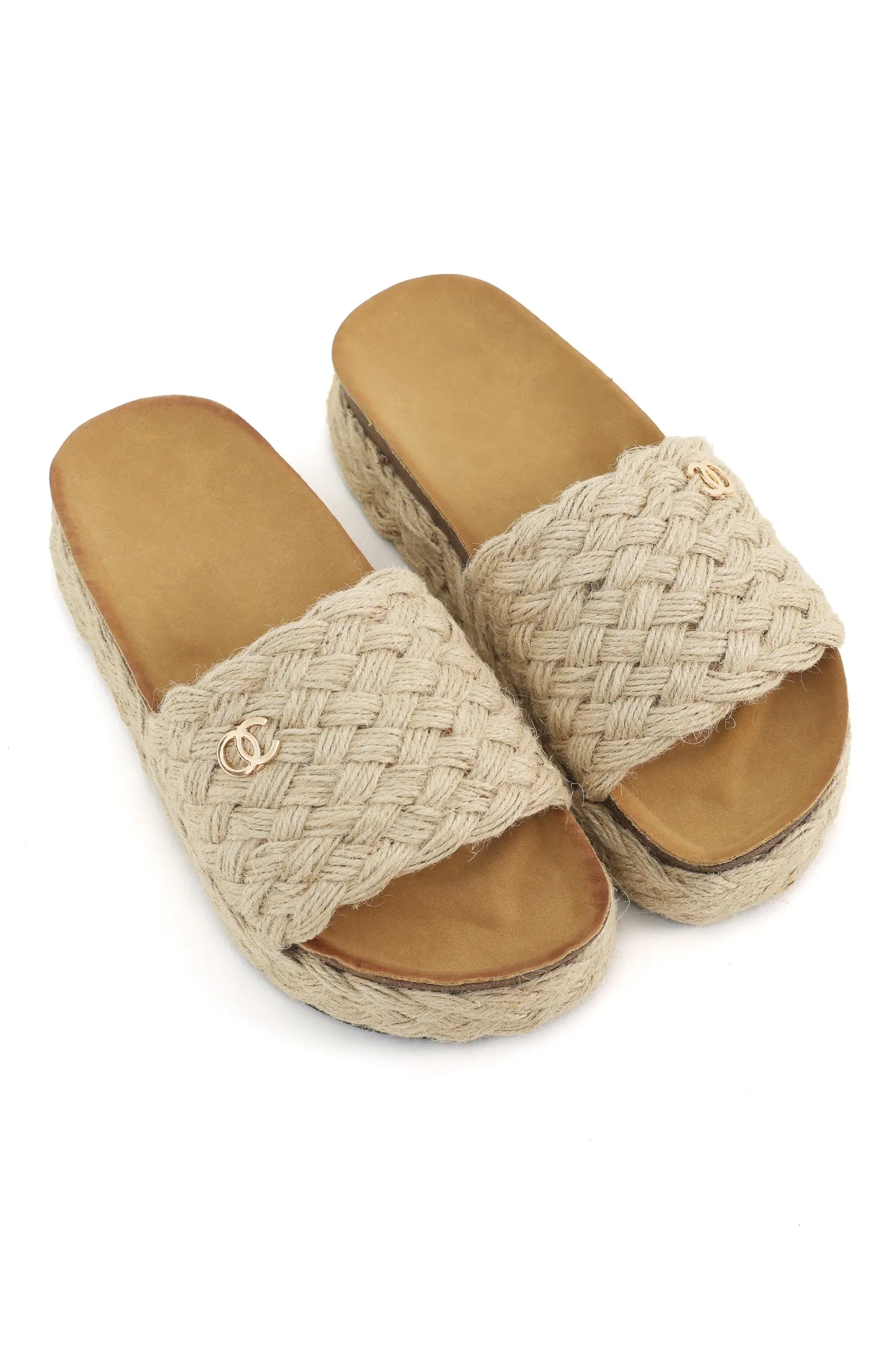 BRAIDED FLATS-BEIGE