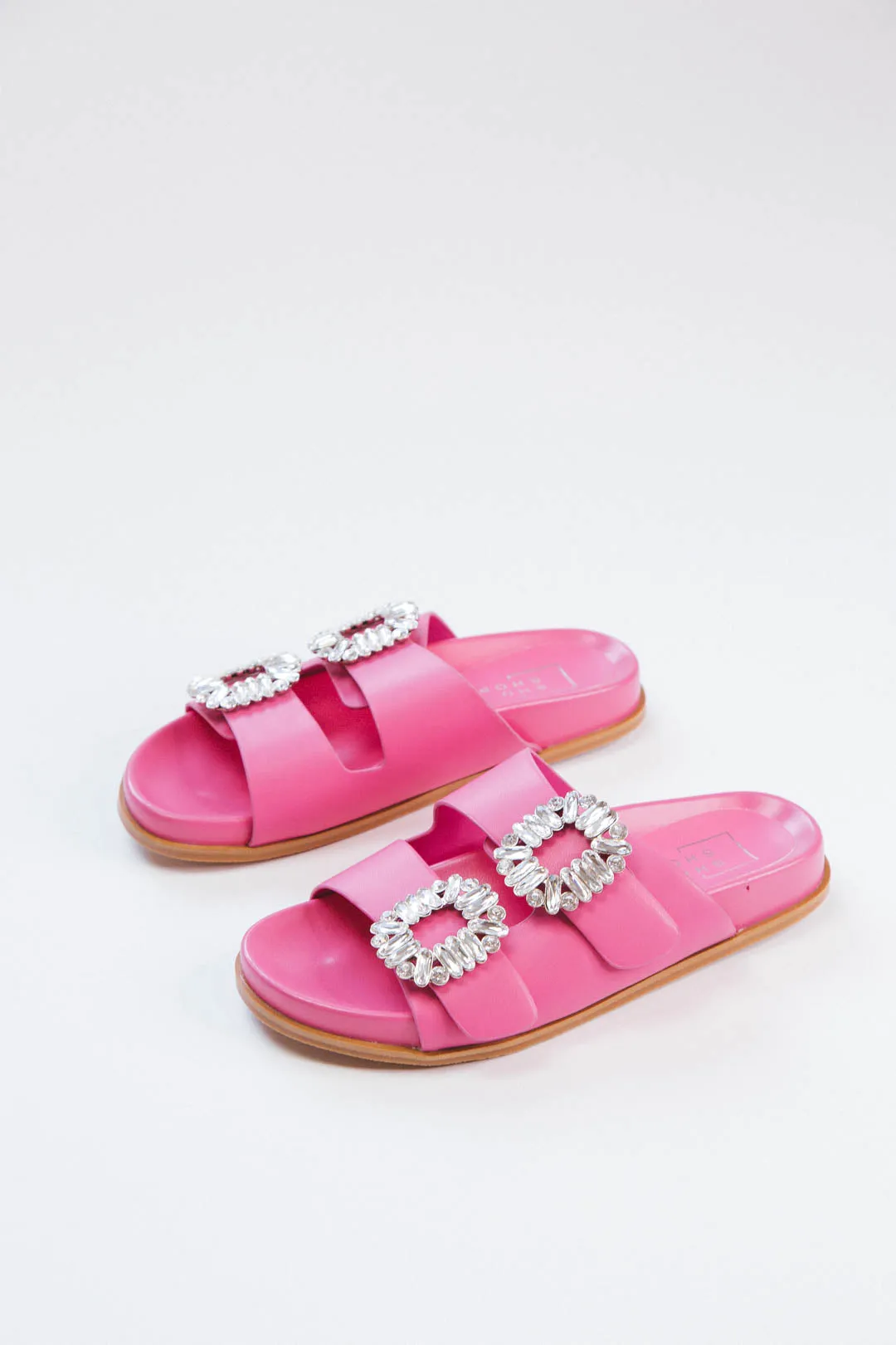 Bridget Slide On Sandals, Bright Pink | Shushop