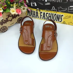 Brown  Stitch Pattern Sandals