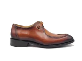 Calf Leather Moc Toe Loafer Monk Loafer