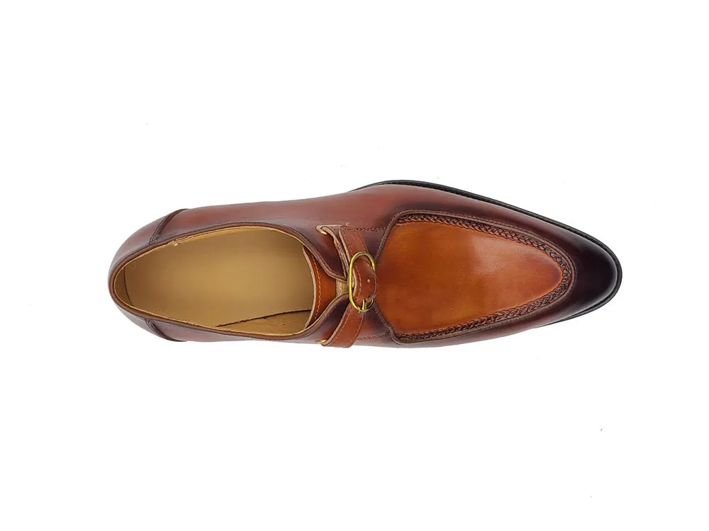 Calf Leather Moc Toe Loafer Monk Loafer