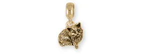 Cat Jewelry 14k Gold Handmade Cat Charm Slide This Charm Will Fit A Pandora? Slide Bracelet MN4-PNSG