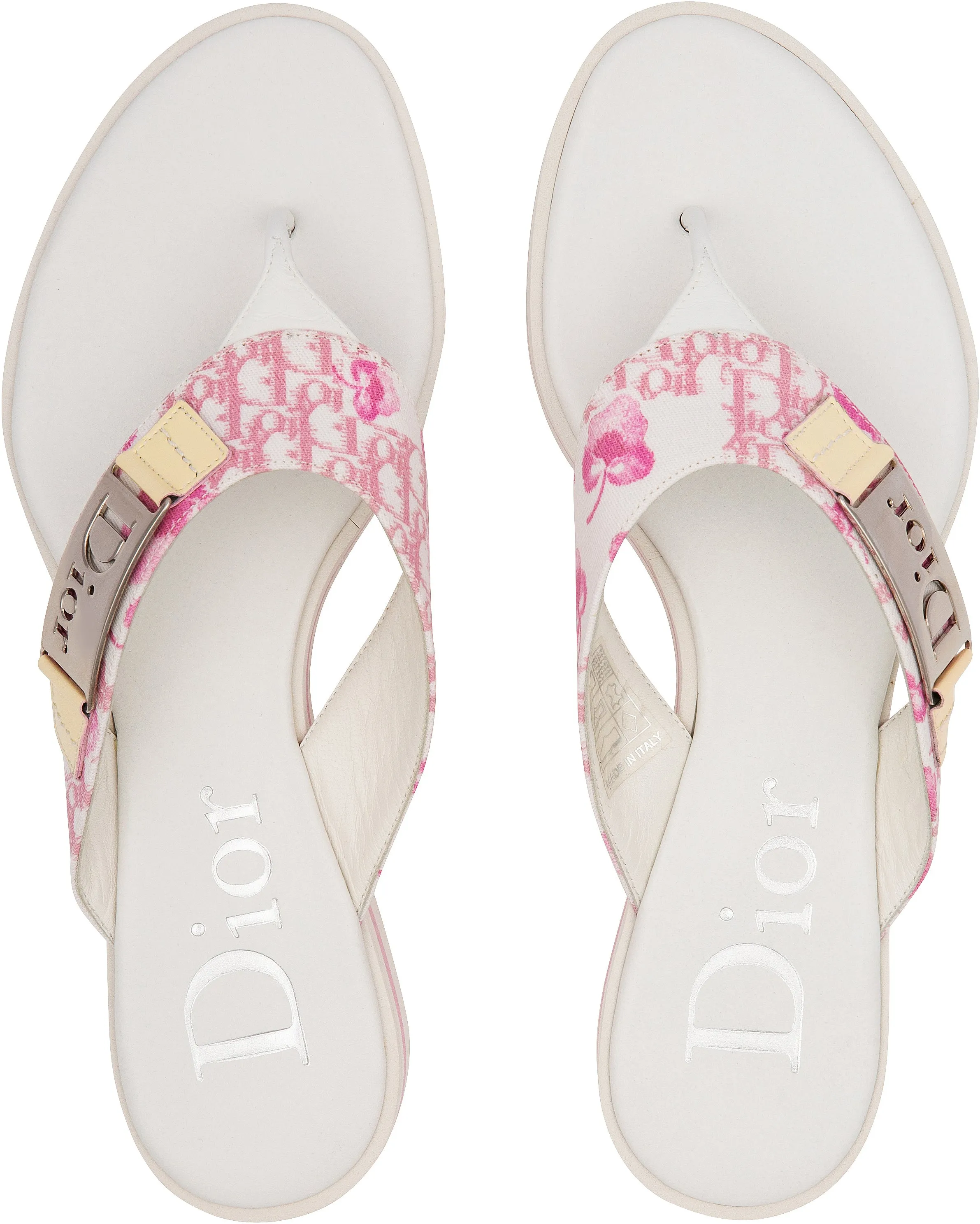 Christian Dior Diorissimo Floral Logo Sandals - Resort 2005 Collection