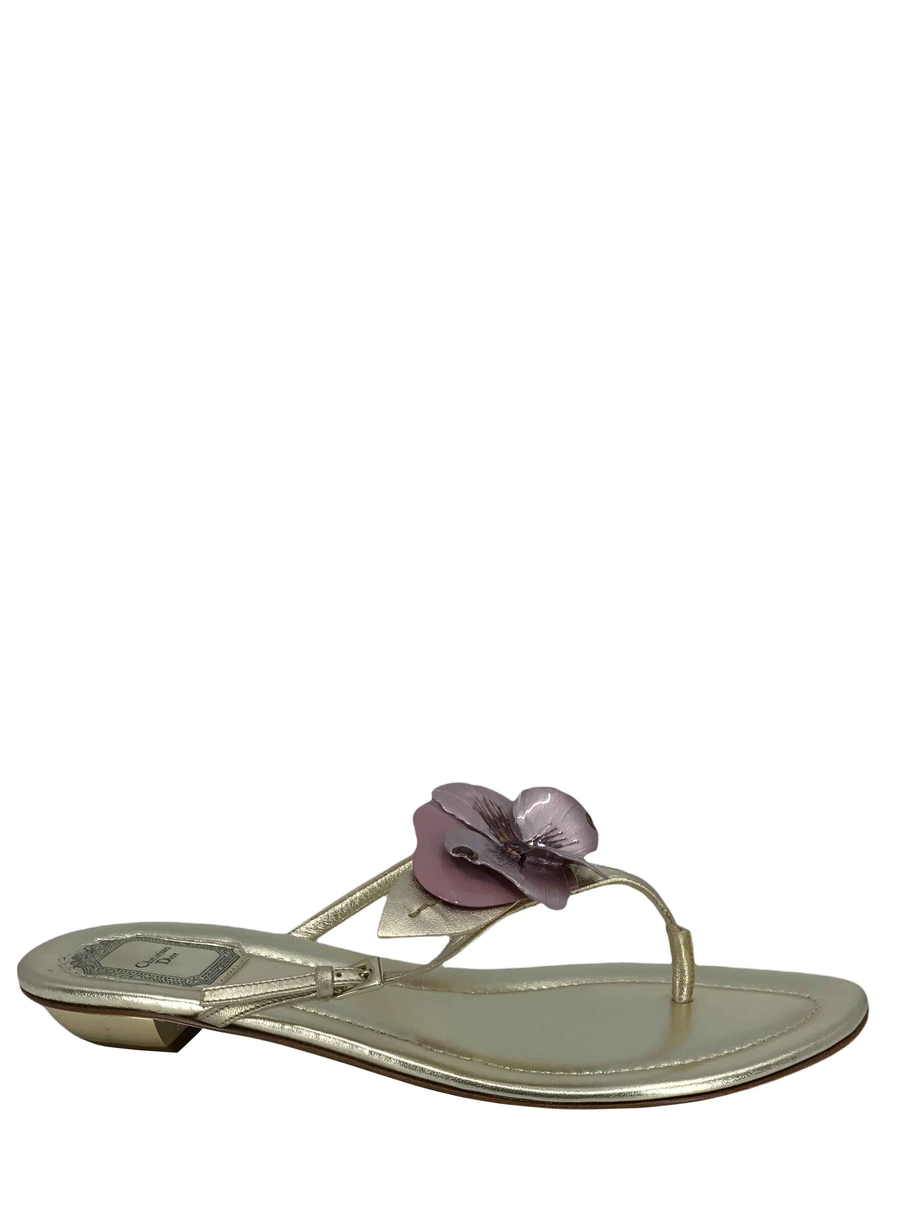 Christian Dior Pensee Flower Thong Sandals Size 10.5