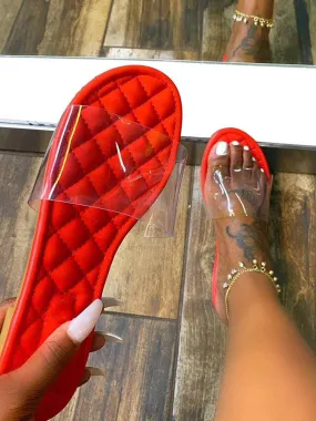 Clear Band Slide Flat Sandals