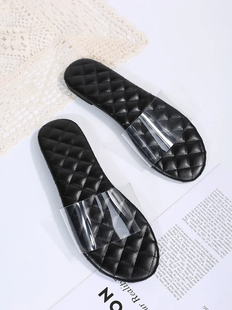 Clear Band Slide Flat Sandals