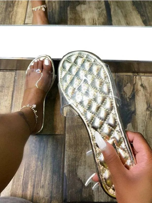 Clear Band Slide Flat Sandals