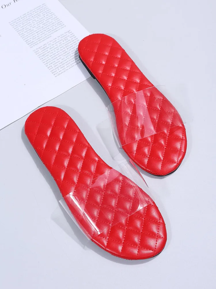 Clear Band Slide Flat Sandals