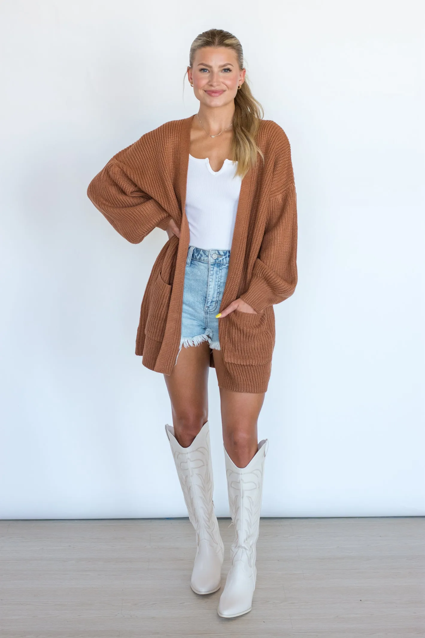 Comfort at Max Level Camel Knit Cardigan