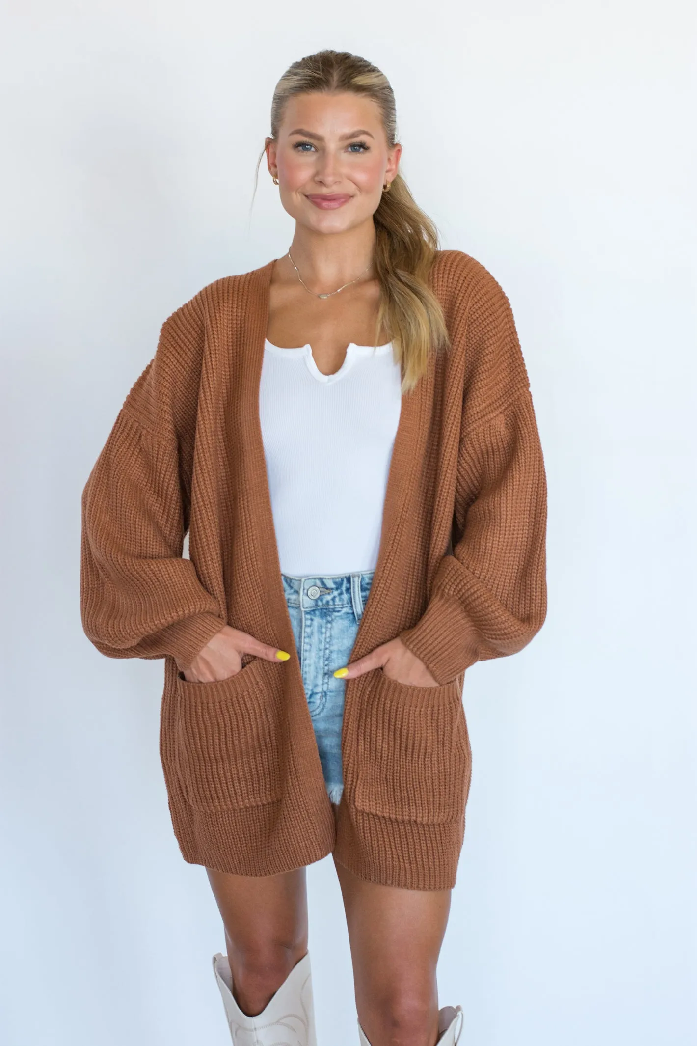 Comfort at Max Level Camel Knit Cardigan