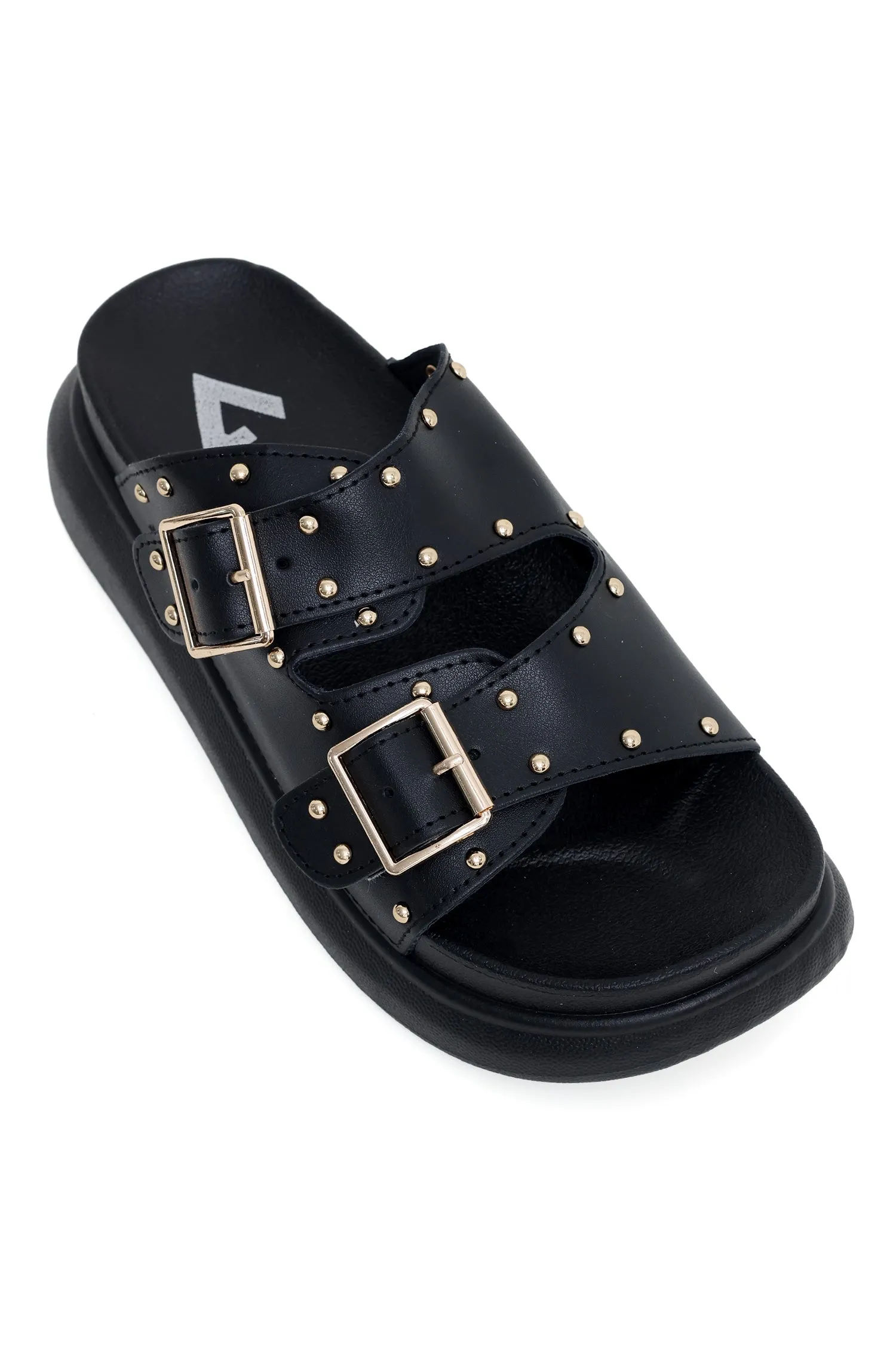 COMFORT STRAP SLIDES-BLACK