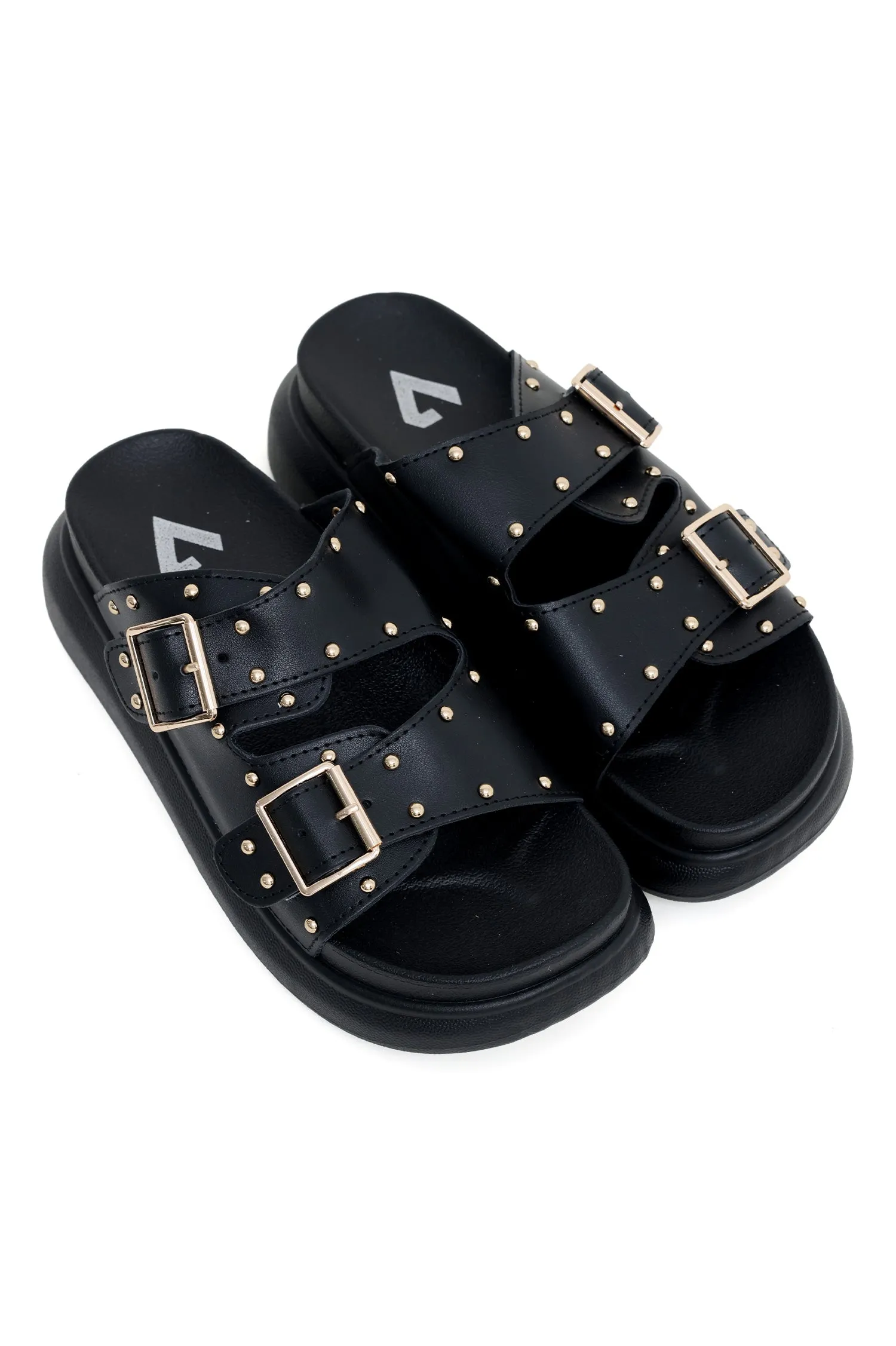 COMFORT STRAP SLIDES-BLACK