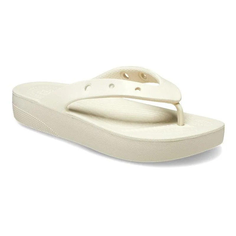 Crocs Classic Thong Slip On Platform Sandal - Bone