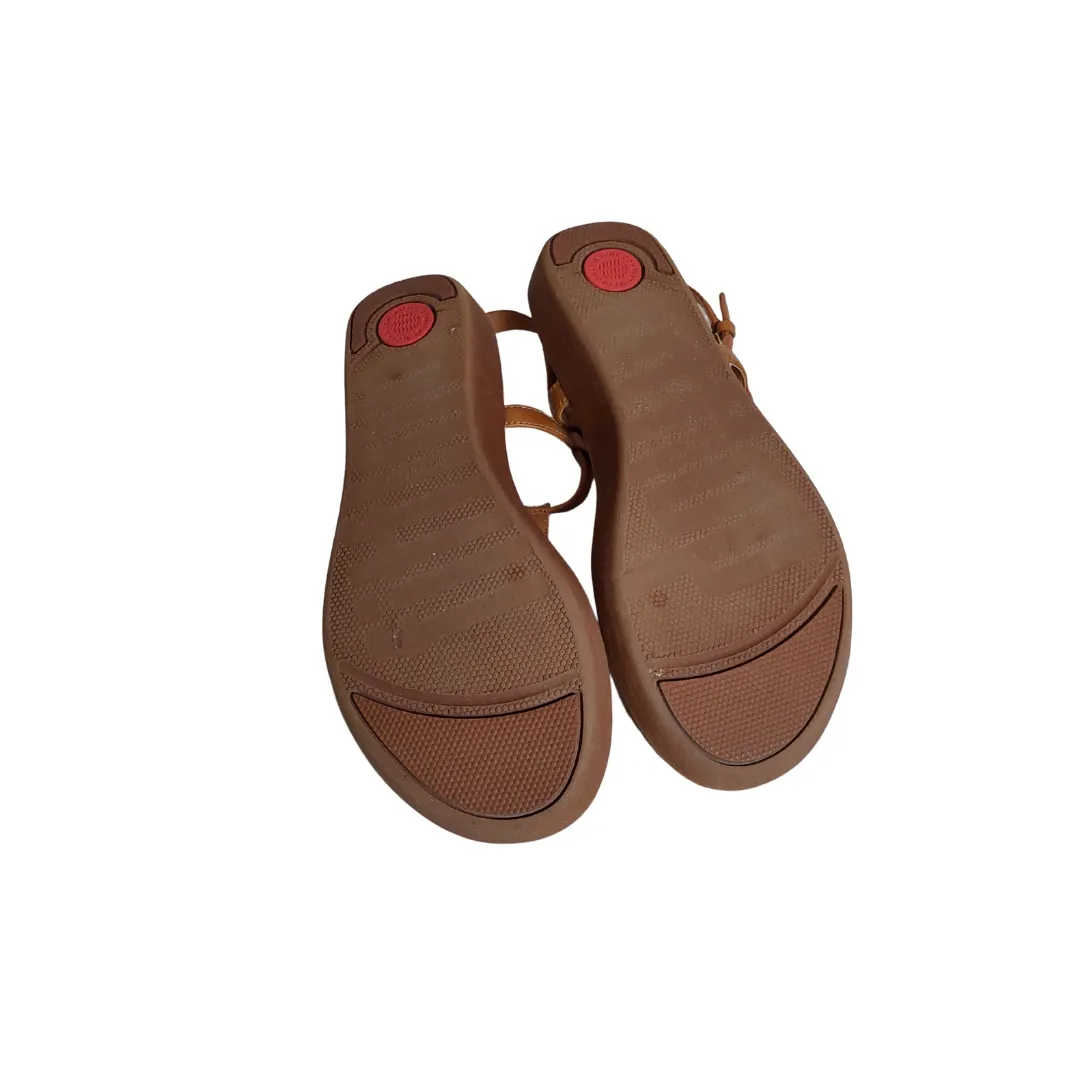 Fitflop Tan Leather Thong-strap Sandals | Gently Used |