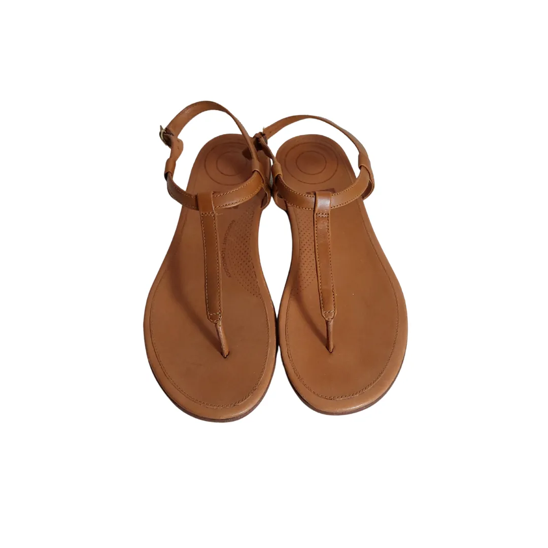 Fitflop Tan Leather Thong-strap Sandals | Gently Used |