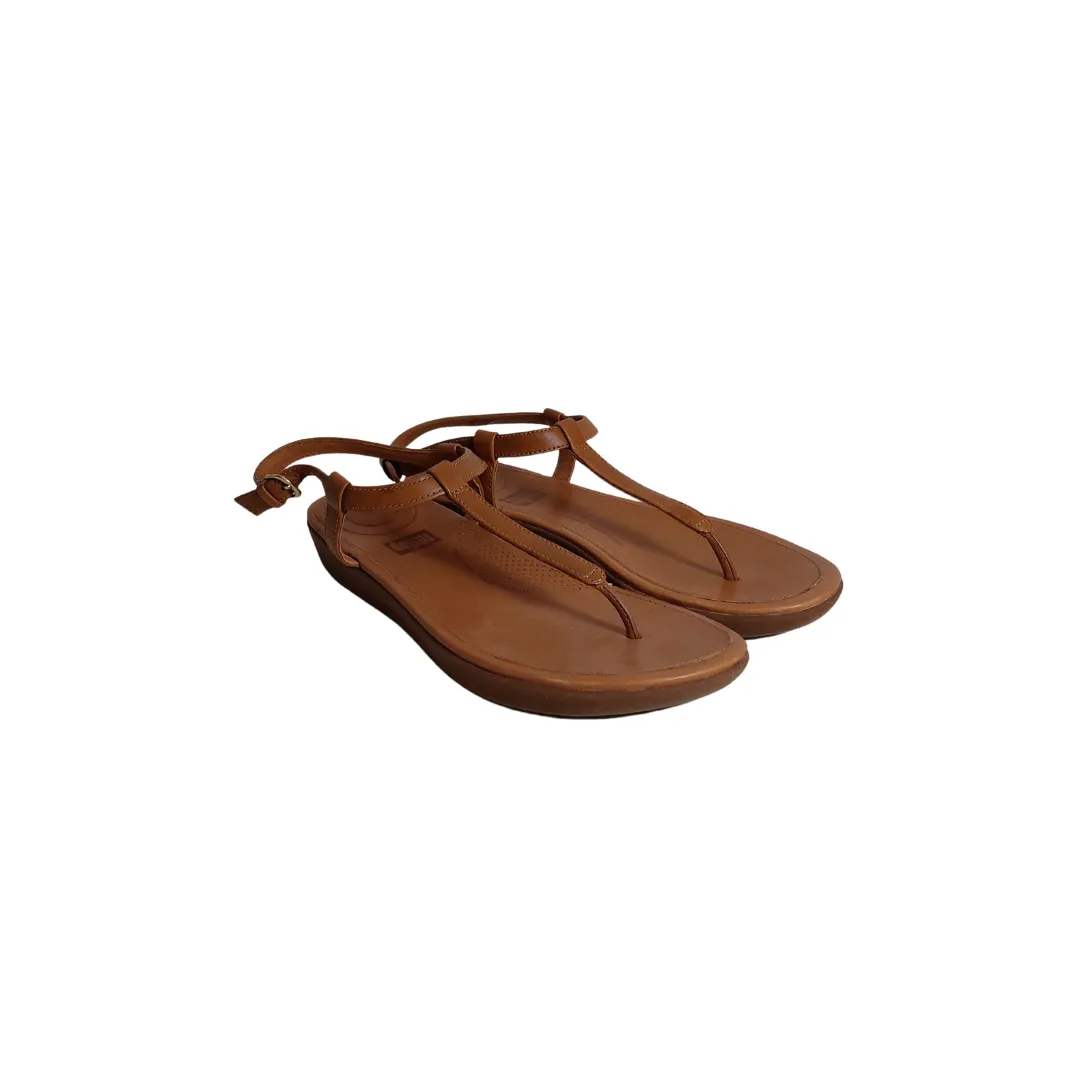 Fitflop Tan Leather Thong-strap Sandals | Gently Used |