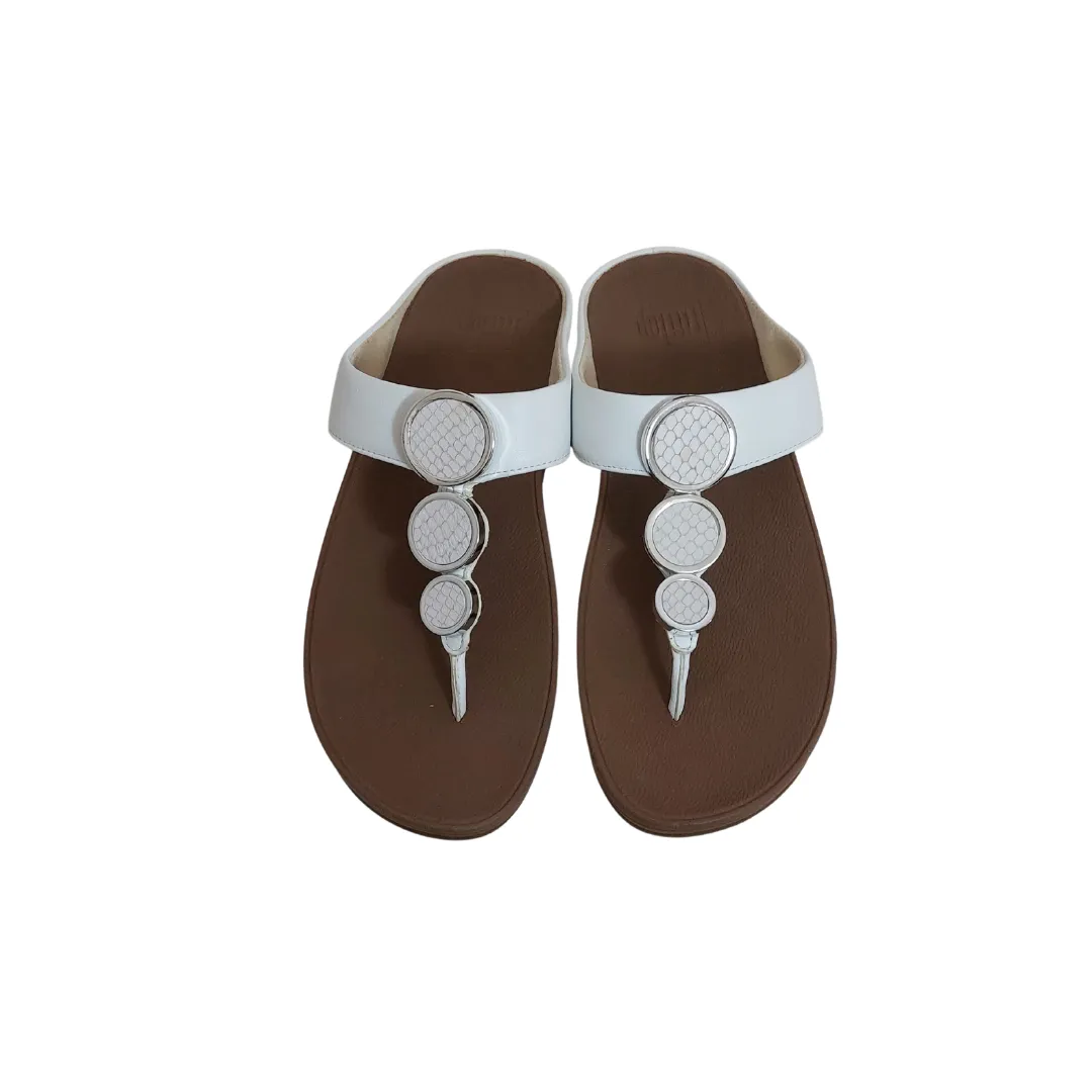 FitFlop White Thong Wedge Sandals | Gently Used |