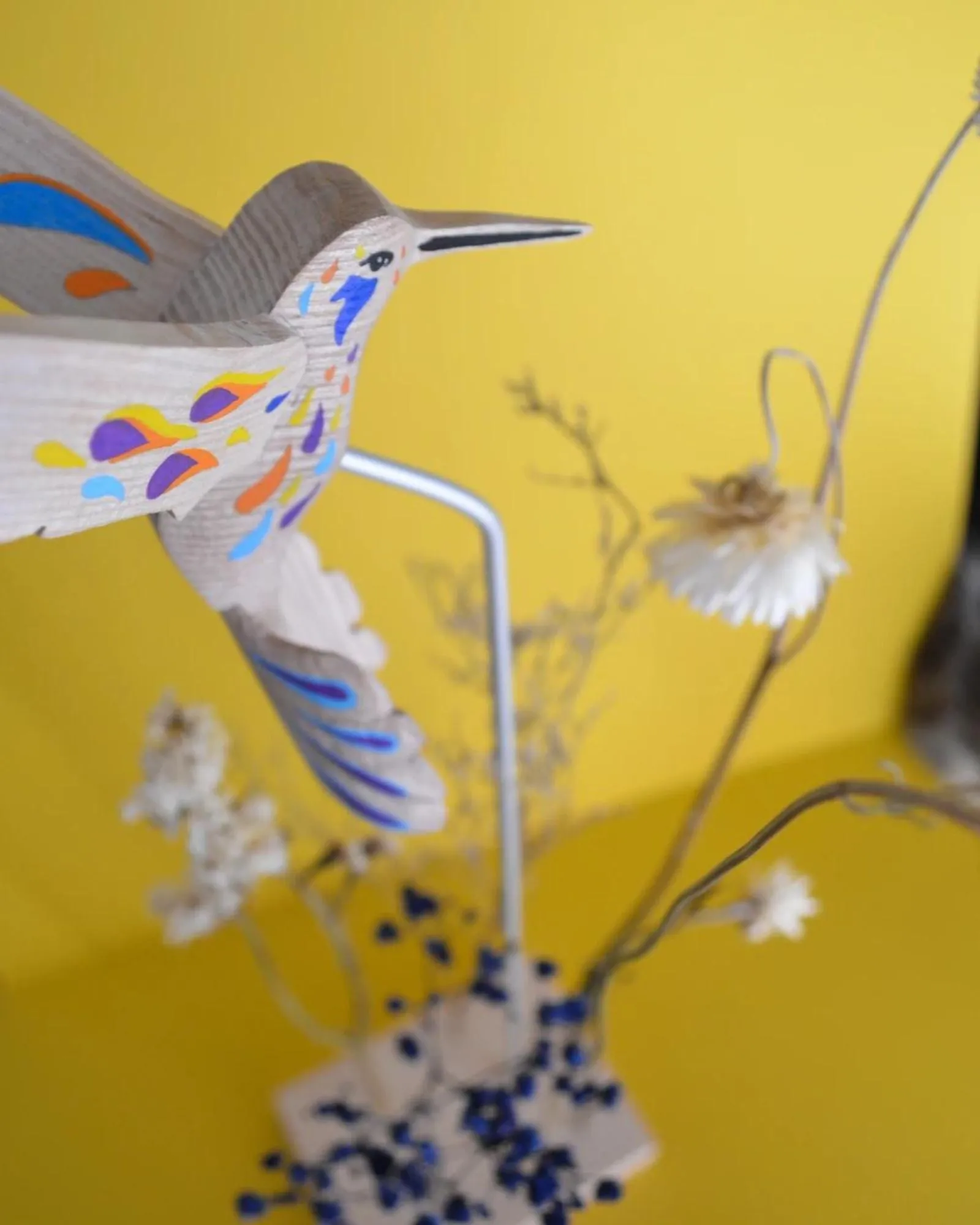 Flying Hummingbird Sculpture | Multicolour