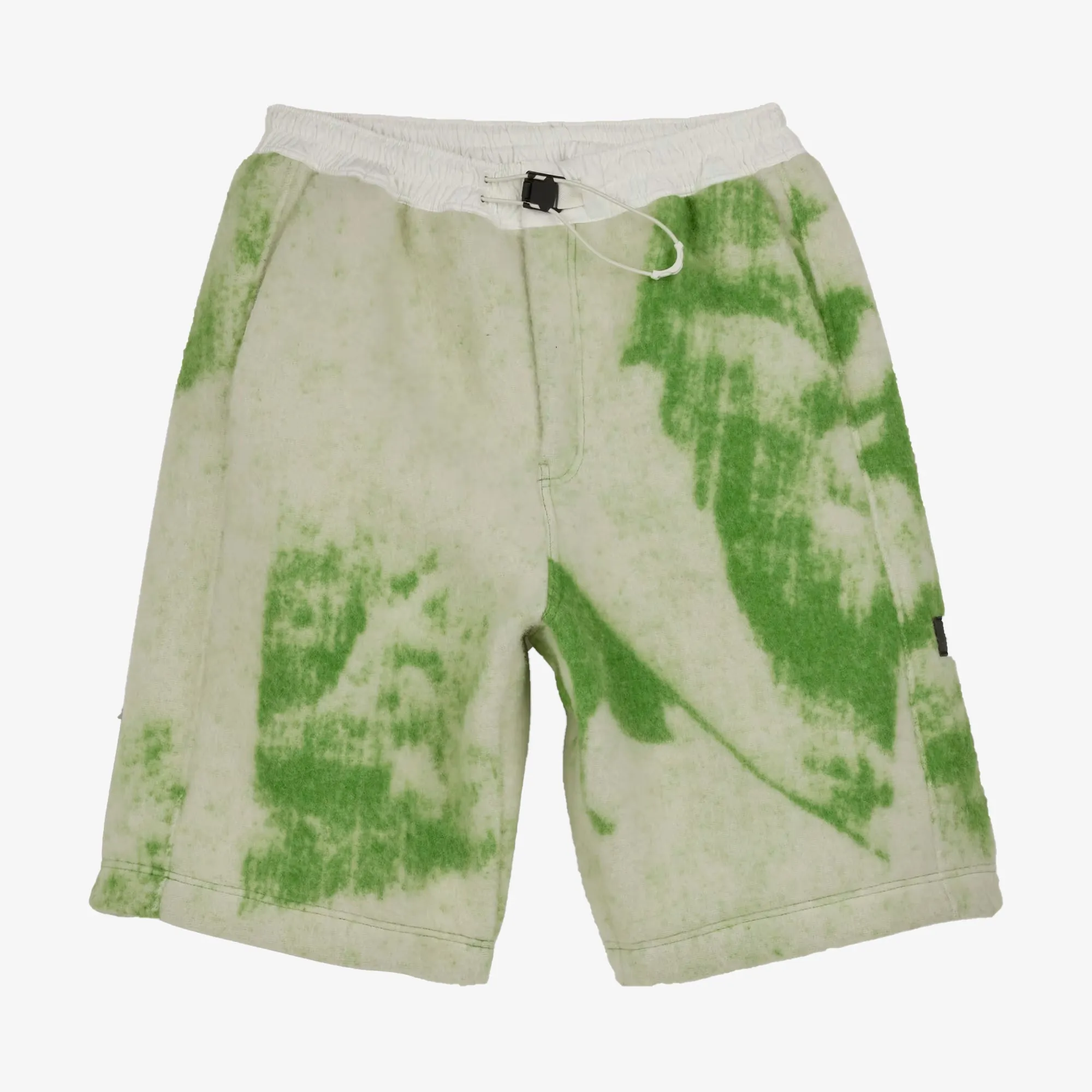 FUZZY FLEECE SHORTS 'OFF WHITE/TEAM RAVE GREEN'