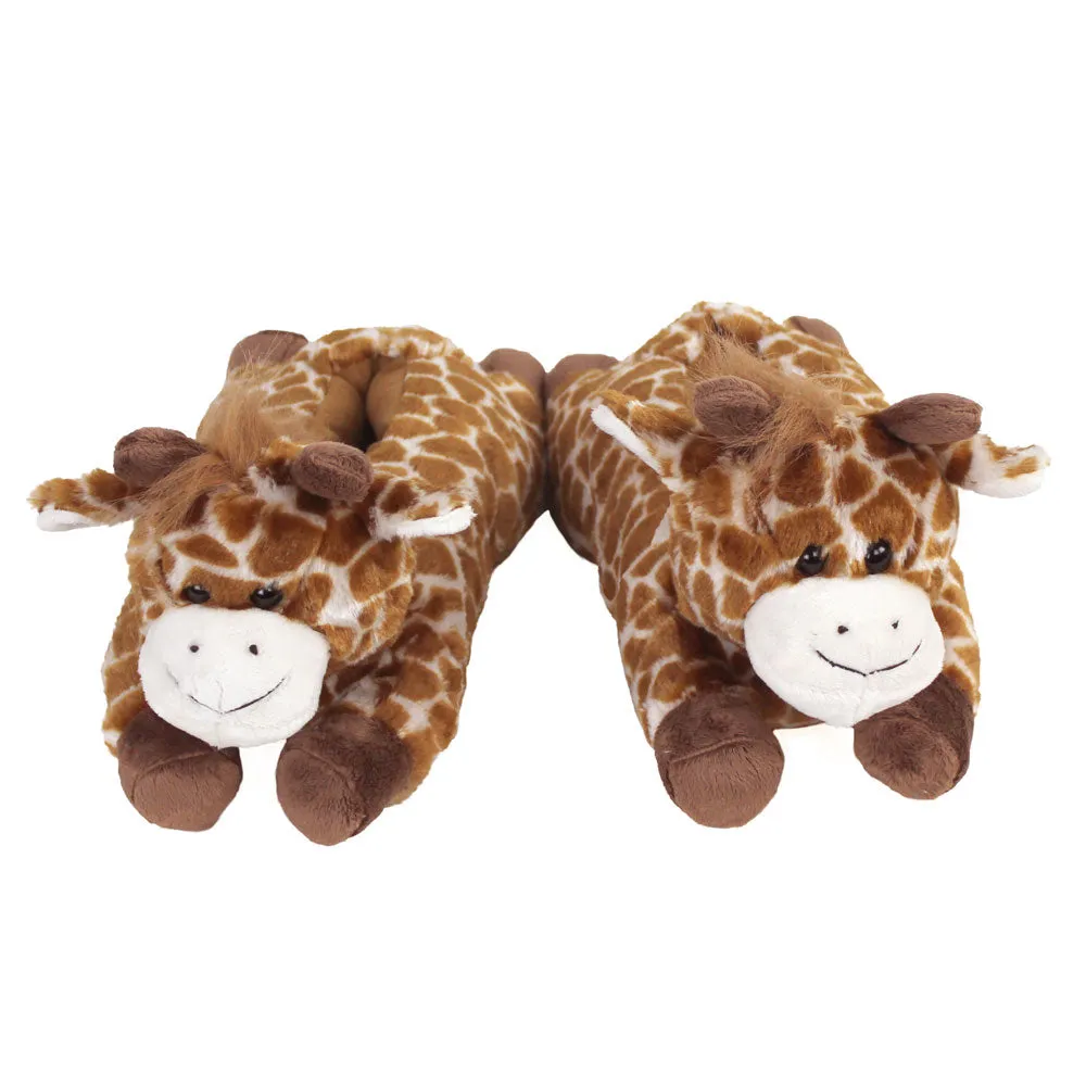 Fuzzy Giraffe Slippers