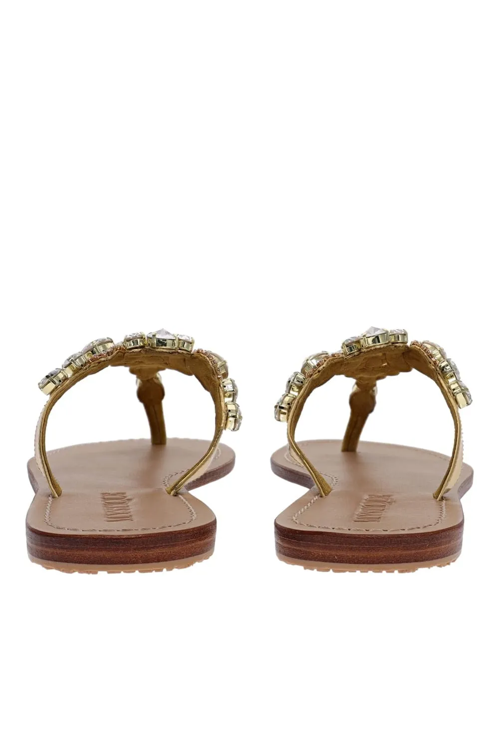 Gold Crystal Embellished Sandals