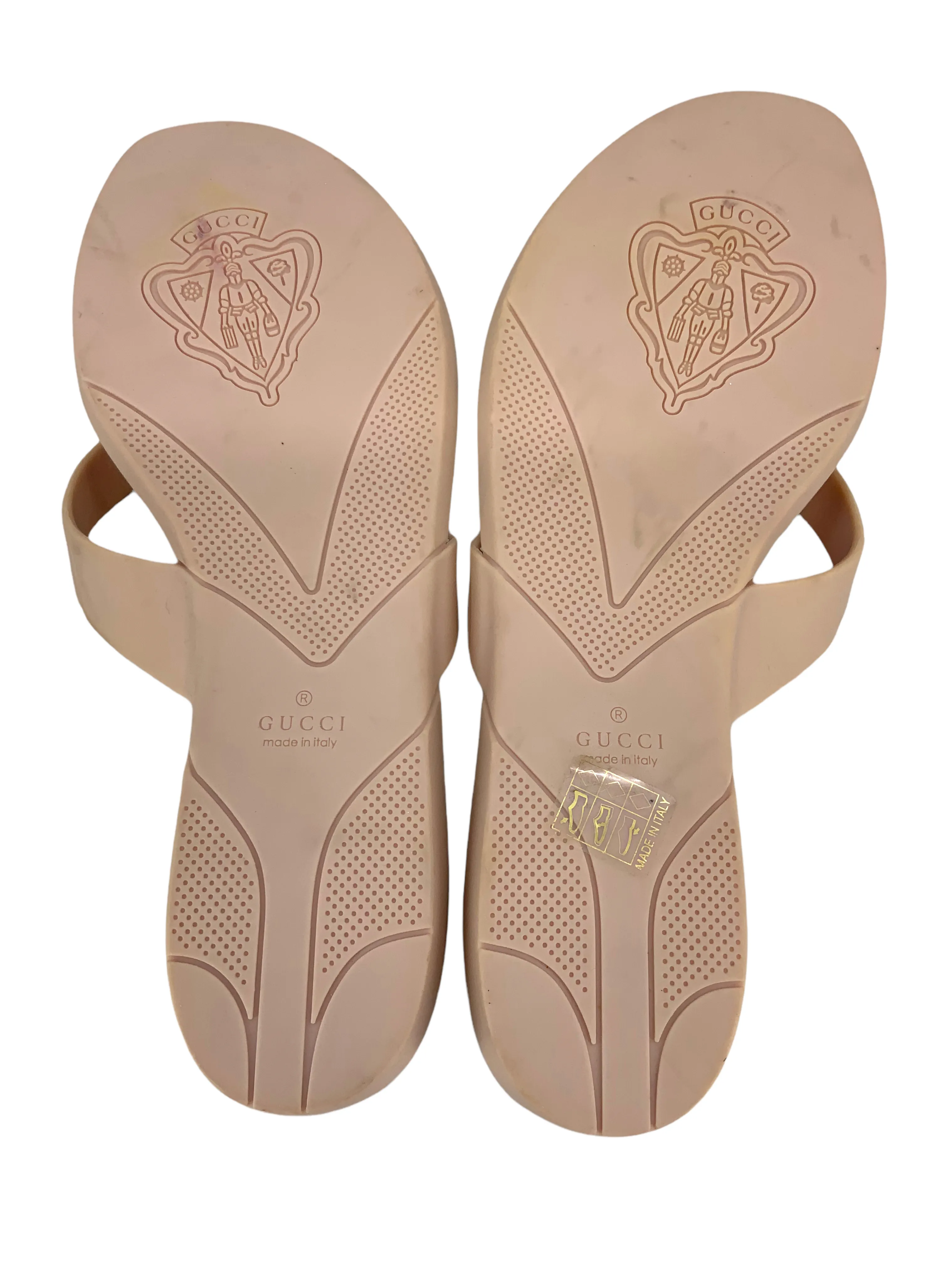 Gucci Rubber GG Thong Sandals Size 10