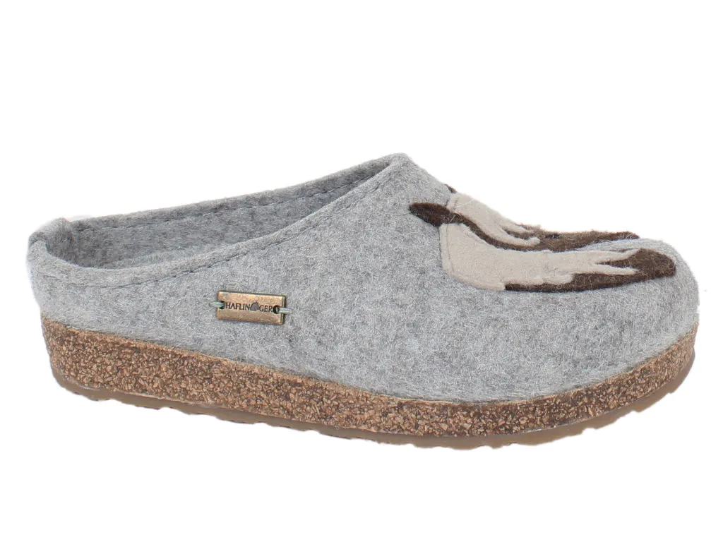 Haflinger Felt Clogs Grizzly Horse Grey