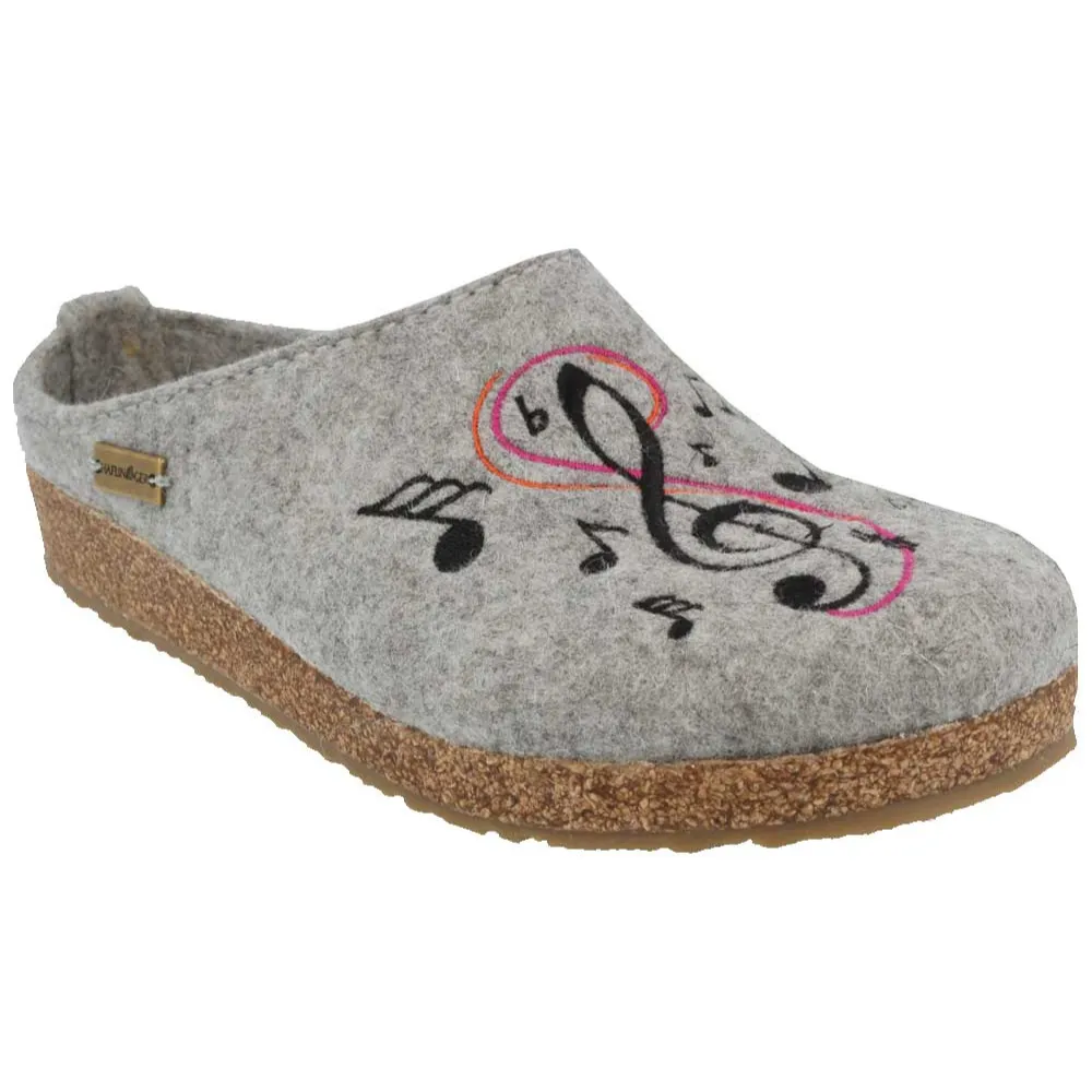 Haflinger Melodie Silver Grey Wool Slipper (Women's)