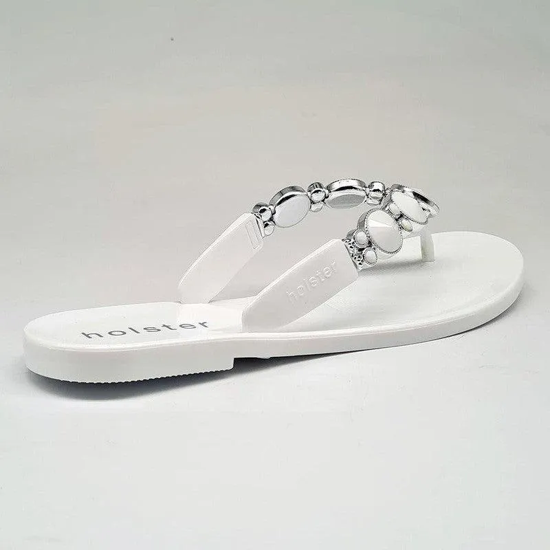 Holster Embellish Thong - White/Clear