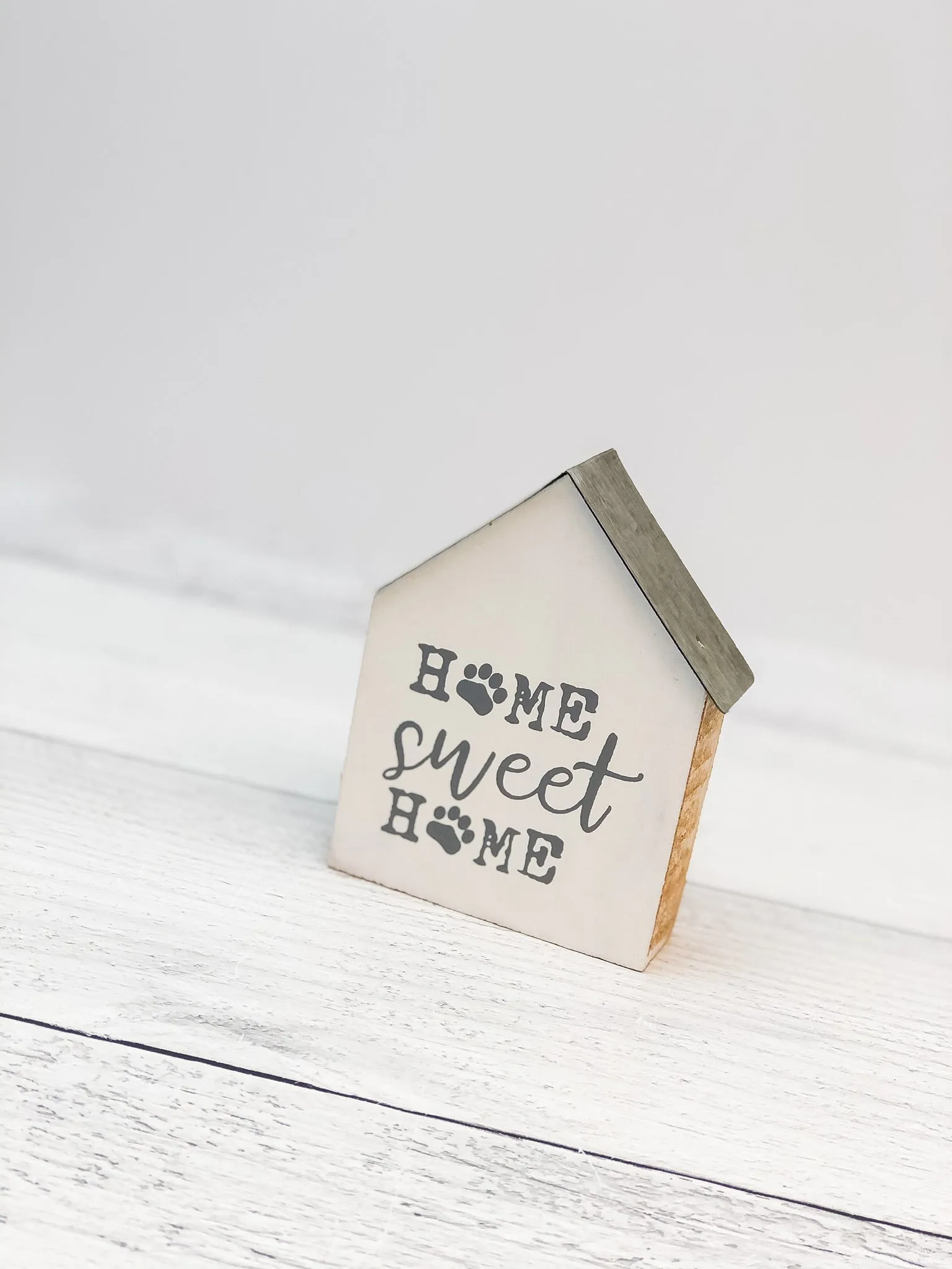 'Home Sweet Home' Paw House Block Sign