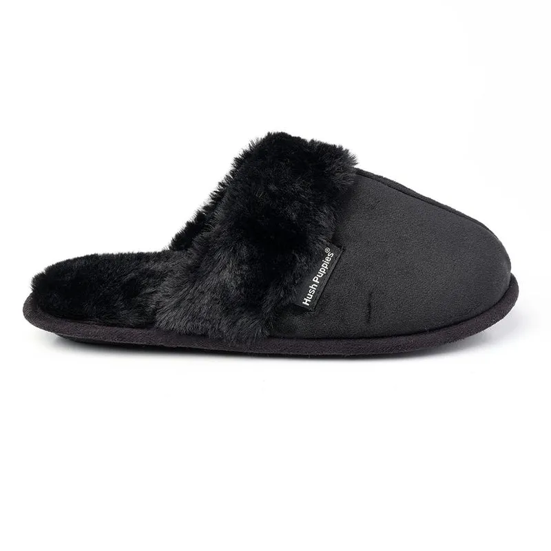 Hush Puppies Lunara Open Back Slippers - Black