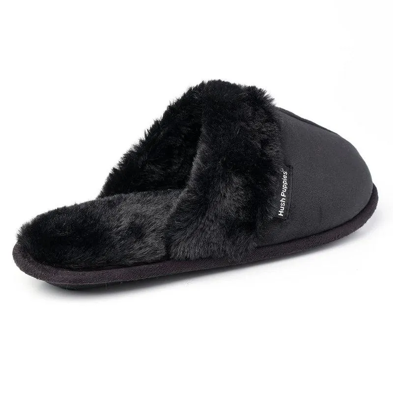 Hush Puppies Lunara Open Back Slippers - Black