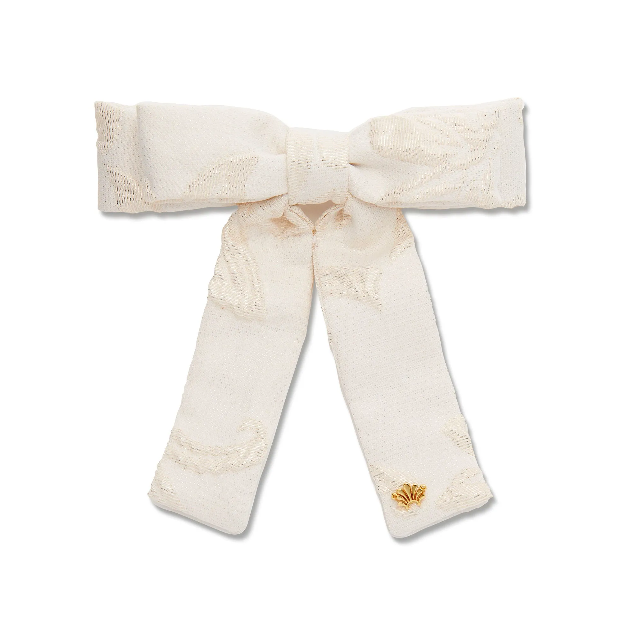 IVORY LILY JACQUARD ANTOINETTE BOW BARRETTE