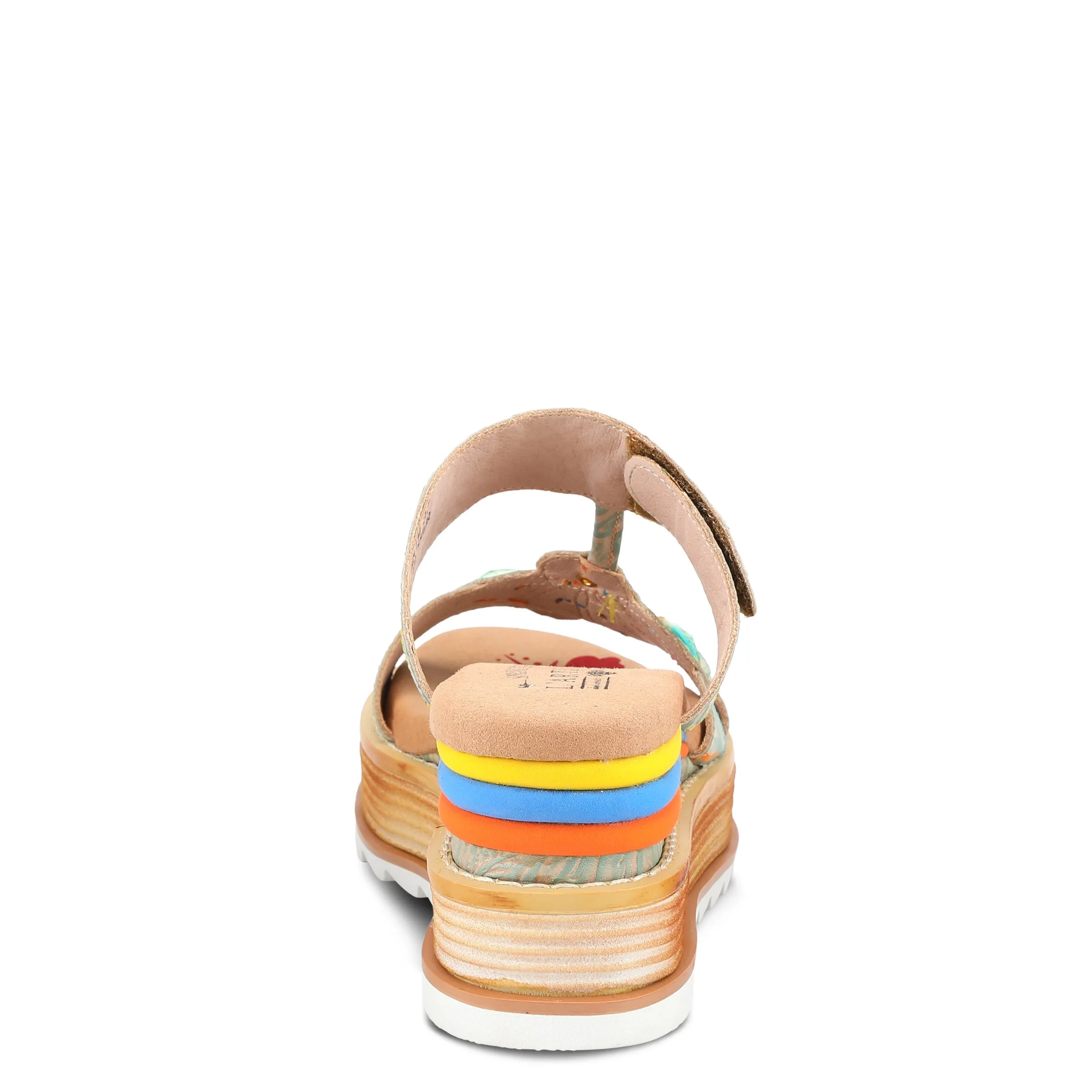 L'ARTISTE PEACOCK SLIDE SANDALS