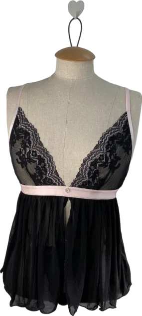 Love Honey Black Chemise And Thong One Size