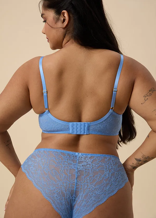 LYDIA Plus Sexy Recycled Blue Lace Hipster Panties