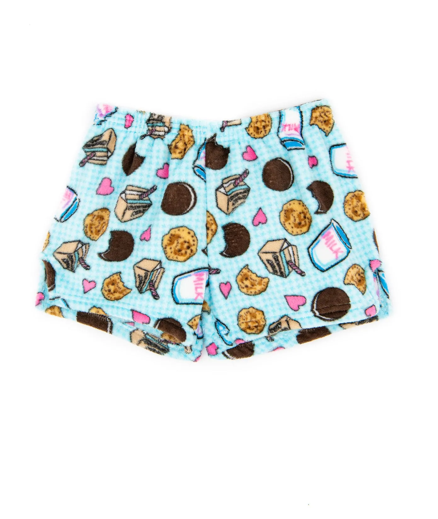 Made with Love and Kisses Girls Love Milk n Cookies Shorts