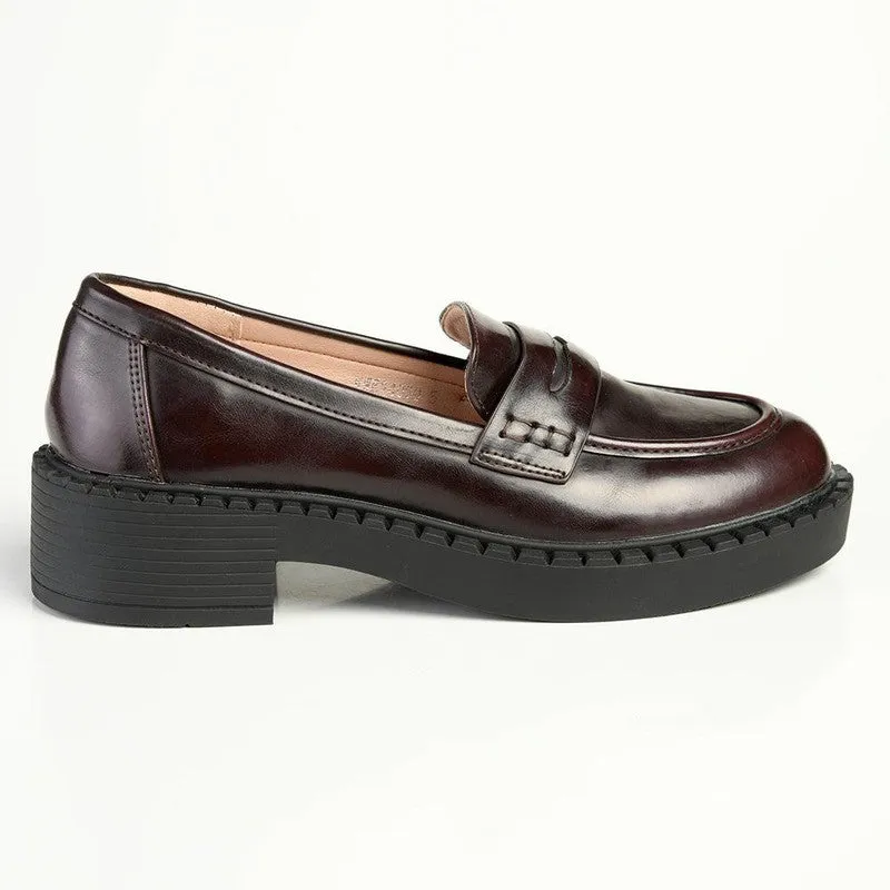 Madison Pia Slip On Brogue - Brown